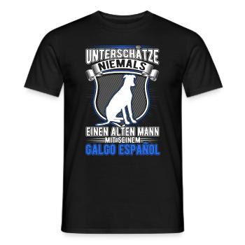 Galgo Español Alter Mann Spanischer Windhund - Männer T-Shirt - Schwarz - Vorne - AI Model Male 178 light (178cm)