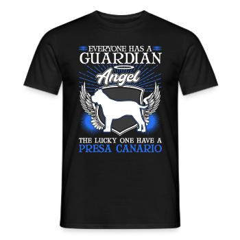 Presa Canario Schutzengel Dogo Canario - Männer T-Shirt - Schwarz - Vorne - AI Model Male 178 light (178cm)