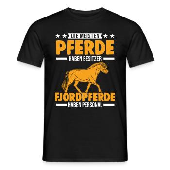 Fjordpferd Personal Norweger Pferd Fjord Horse - Männer T-Shirt - Schwarz - Vorne - AI Model Male 178 light (178cm)
