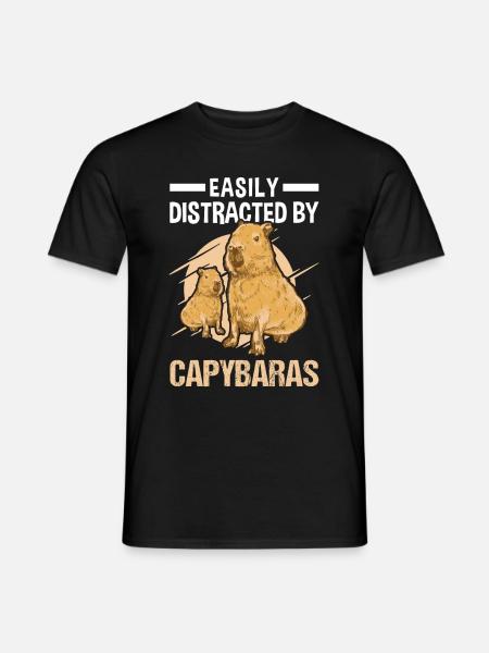 Easily distracted by Capybaras capybara - Men's T-Shirt - black