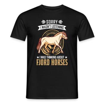 Fjord Horse Cheval norvégien Cheval Fjord Cheval - T-shirt homme - noir - Devant - AI Model Male 178 light (178cm)