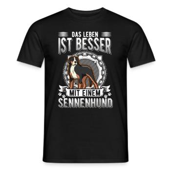 Großer Schweizer Sennenhund - Männer T-Shirt - Schwarz - Vorne - AI Model Male 178 light (178cm)
