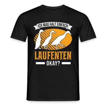 Ich mag halt einfach Laufenten Flaschenente - Männer T-Shirt - Schwarz - Vorne - AI Model Male 178 light (178cm)