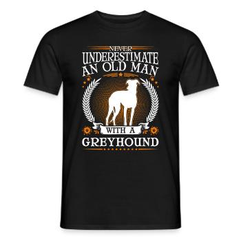 Greyhound Alter Mann Britischer Windhund - Männer T-Shirt - Schwarz - Vorne - AI Model Male 178 light (178cm)