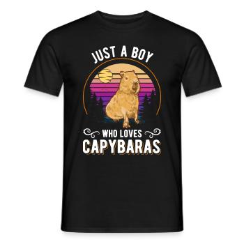 Just a girl who loves capybaras capybara - Men's T-Shirt - black - Front - AI Model Male 178 light (178cm)