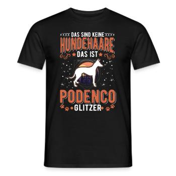 Podenco Glitzer Windhund Ibizan Hound - Männer T-Shirt - Schwarz - Vorne - AI Model Male 178 light (178cm)