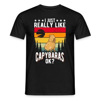 I just really like Capybaras capybara - Men's T-Shirt - black - Front - AI Model Male 178 light (178cm)