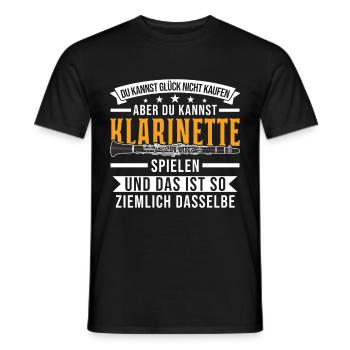 Klarinette Glück Klarinettist - Männer T-Shirt - Schwarz - Vorne - AI Model Male 178 light (178cm)