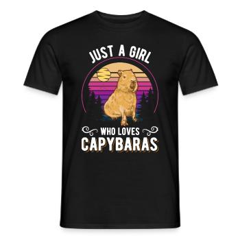 Just a boy who loves Capybaras capybara - Men's T-Shirt - black - Front - AI Model Male 178 light (178cm)