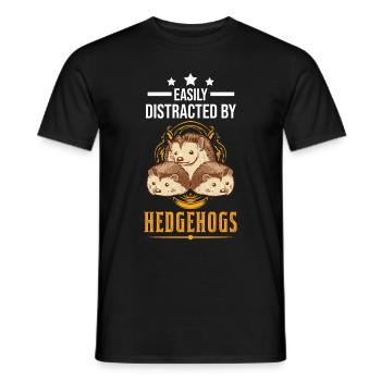 Facilement distrait par Hedgehogs Hedgehog Spiny Organ - T-shirt homme - noir - Devant - AI Model Male 178 light (178cm)