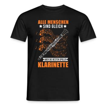 Klarinette Musiker Klarinettist - Männer T-Shirt - Schwarz - Vorne - AI Model Male 178 light (178cm)