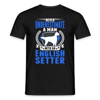 Setter anglais Homme Setter anglais - T-shirt homme - noir - Devant - AI Model Male 178 light (178cm)