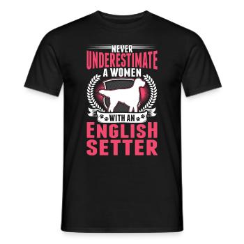 Setter anglais Mme Setter anglais - T-shirt homme - noir - Devant - AI Model Male 178 light (178cm)