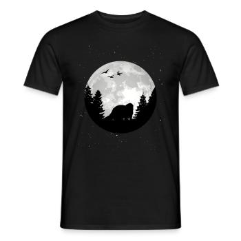 Loutre Lune Loutre de mer - T-shirt homme - noir - Devant - AI Model Male 178 light (178cm)