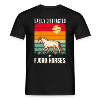 Facilement distrait par Fjord Horses Fjord Horse - T-shirt homme - noir - Devant - AI Model Male 178 light (178cm)