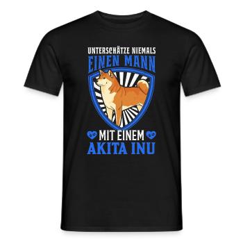 Akita Inu Mann - Männer T-Shirt - Schwarz - Vorne - AI Model Male 178 light (178cm)