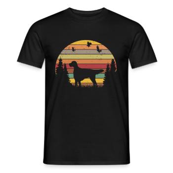 English Setter Retro - Männer T-Shirt - Schwarz - Vorne - AI Model Male 178 light (178cm)