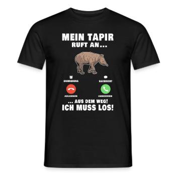 Mein Tapir ruft an Aus dem Weg ich muss los - Männer T-Shirt - Schwarz - Vorne - AI Model Male 178 light (178cm)