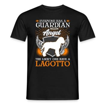 Lagotto Romagnolo Ange Gardien Truffe Recherche Chien - T-shirt homme - noir - Devant - AI Model Male 178 light (178cm)