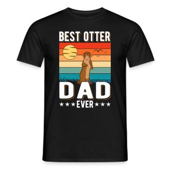 Meilleur papa loutre de tous les temps Loutre de mer - T-shirt homme - noir - Devant - AI Model Male 178 light (178cm)