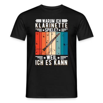 Warum ich Klarinette spiele? Weil ich es kann - Männer T-Shirt - Schwarz - Vorne - AI Model Male 178 light (178cm)