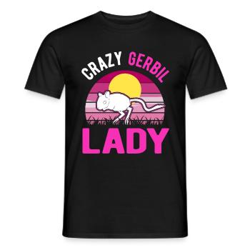 Crazy Gerbil lady racing rat gerbille - T-shirt homme - noir - Devant - AI Model Male 178 light (178cm)
