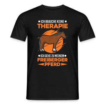 Freiberger Pferd Therapie - Männer T-Shirt - Schwarz - Vorne - AI Model Male 178 light (178cm)