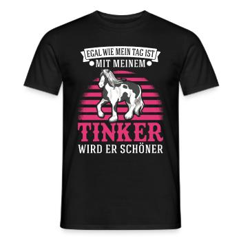 Irish Tinker Pferd Tinkerpferd - Männer T-Shirt - Schwarz - Vorne - AI Model Male 178 light (178cm)