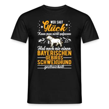 Bayerischer Gebirgsschweißhund Glück BGS - Männer T-Shirt - Schwarz - Vorne - AI Model Male 178 light (178cm)