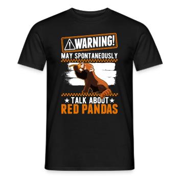 Peut parler spontanément des pandas roux - T-shirt homme - noir - Devant - AI Model Male 178 light (178cm)