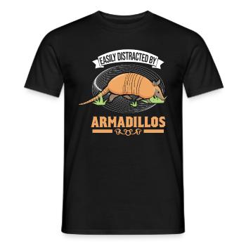 Easily distracted by Armadillo's armadillo - Men's T-Shirt - black - Front - AI Model Male 178 light (178cm)