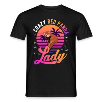 Crazy Red Panda lady Roter Panda - Men's T-Shirt - black - Front - AI Model Male 178 light (178cm)