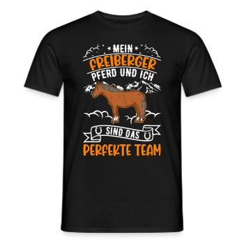 Freiberger Pferd und Ich Perfektes Team - Männer T-Shirt - Schwarz - Vorne - AI Model Male 178 light (178cm)
