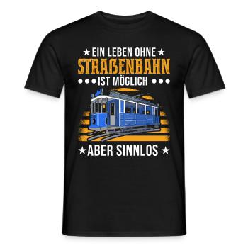Straßenbahnfahrer Spruch Straßenbahn Tram - Männer T-Shirt - Schwarz - Vorne - AI Model Male 178 light (178cm)