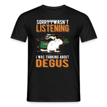Je n’écoutais pas, je pensais à Degus - T-shirt homme - noir - Devant - AI Model Male 178 light (178cm)