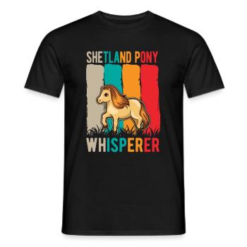Shetland Pony Whisperer Shetland-Pony Shetty - Männer T-Shirt - Schwarz - Vorne - AI Model Male 178 light (178cm)