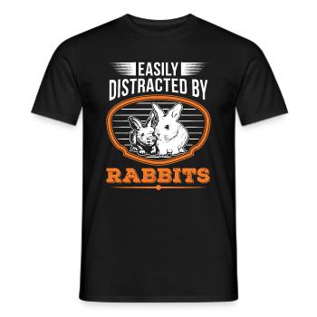 Facilement distrait par Rabbits Rabbit Rabbit - T-shirt homme - noir - Devant - AI Model Male 178 light (178cm)