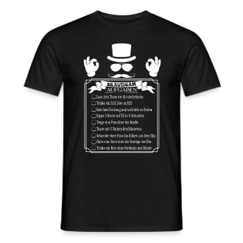 JGA Aufgaben für den Bräutigam - Männer T-Shirt - Schwarz - Vorne - AI Model Male 178 light (178cm)