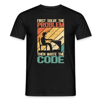 Développeur logiciel Programmeur Programmation - T-shirt homme - noir - Devant - AI Model Male 178 light (178cm)