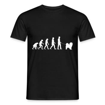 Samoyed evolution Samoyed sled dog - Men's T-Shirt - black - Front - AI Model Male 178 light (178cm)