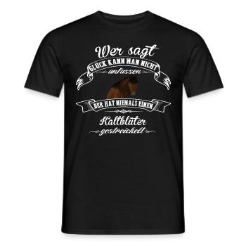 Kaltblüter luck - Men's T-Shirt - black - Front - AI Model Male 178 light (178cm)
