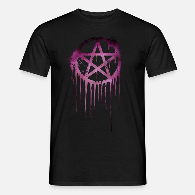 Pentagramm Splash 2 - Männer T-Shirt - Schwarz