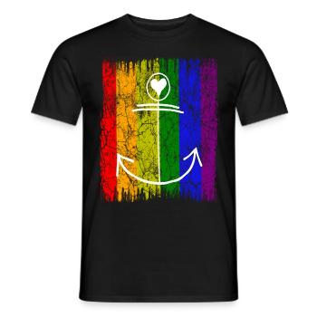 Arc-en-ciel ANKER - T-shirt homme - noir - Devant - AI Model Male 178 light (178cm)