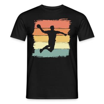 Handball retro vintage Handballerin - Männer T-Shirt - Schwarz - Vorne - AI Model Male 178 light (178cm)