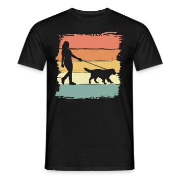 Promenade de chien rétro vintage - T-shirt homme - noir - Devant - AI Model Male 178 light (178cm)