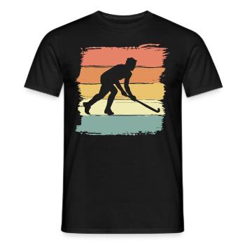 Joueur de hockey rétro vintage hockey sur gazon - T-shirt homme - noir - Devant - AI Model Male 178 light (178cm)