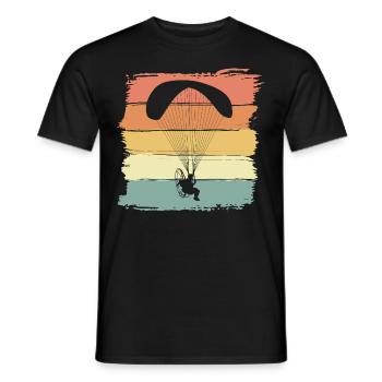 Paramoteur volant rétro vintage parapente - T-shirt homme - noir - Devant - AI Model Male 178 light (178cm)