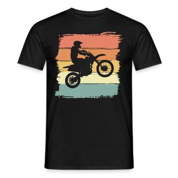Motocross vintage retro motocross rider - Men's T-Shirt - black - Front - AI Model Male 178 light (178cm)