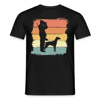 Chasse à la chasse avec chien rétro vintage - T-shirt homme - noir - Devant - AI Model Male 178 light (178cm)