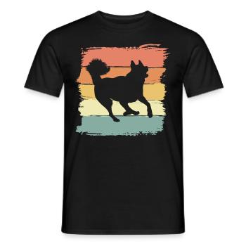 Husky rétro chien vintage - T-shirt homme - noir - Devant - AI Model Male 178 light (178cm)